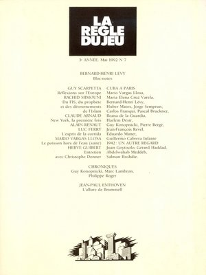 cover image of La règle du jeu n°07